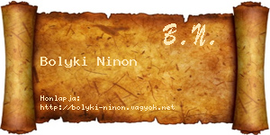 Bolyki Ninon névjegykártya